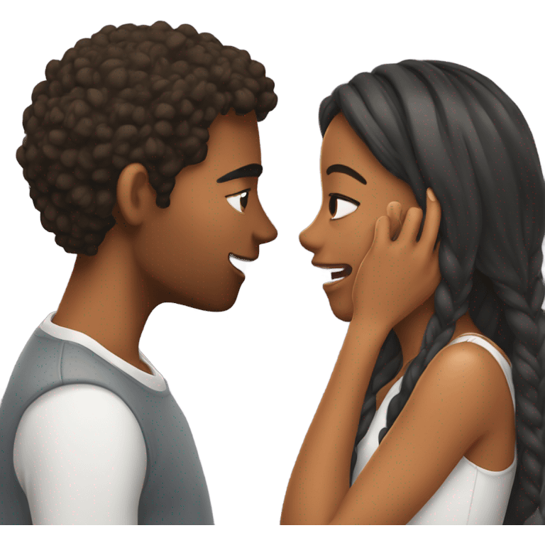 a girl pinching her bf cheeks  emoji