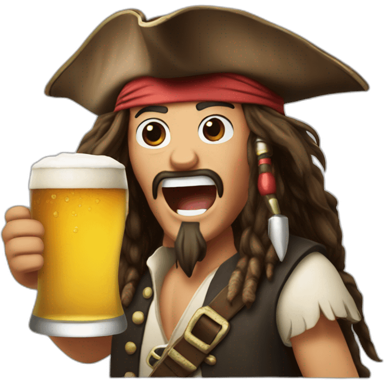 Jack sparrow cheering with a beer  emoji