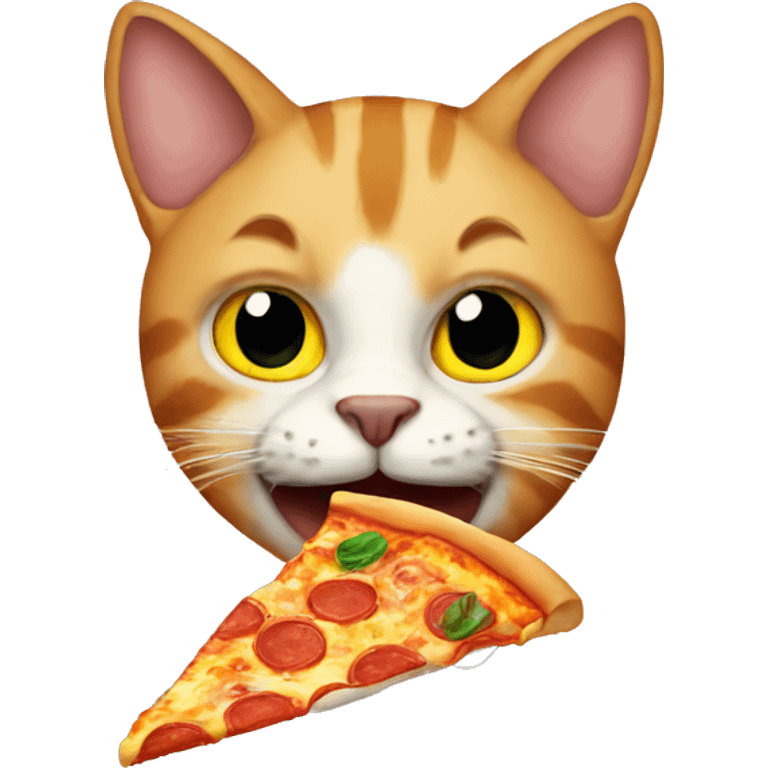 Cat eating pizza emoji