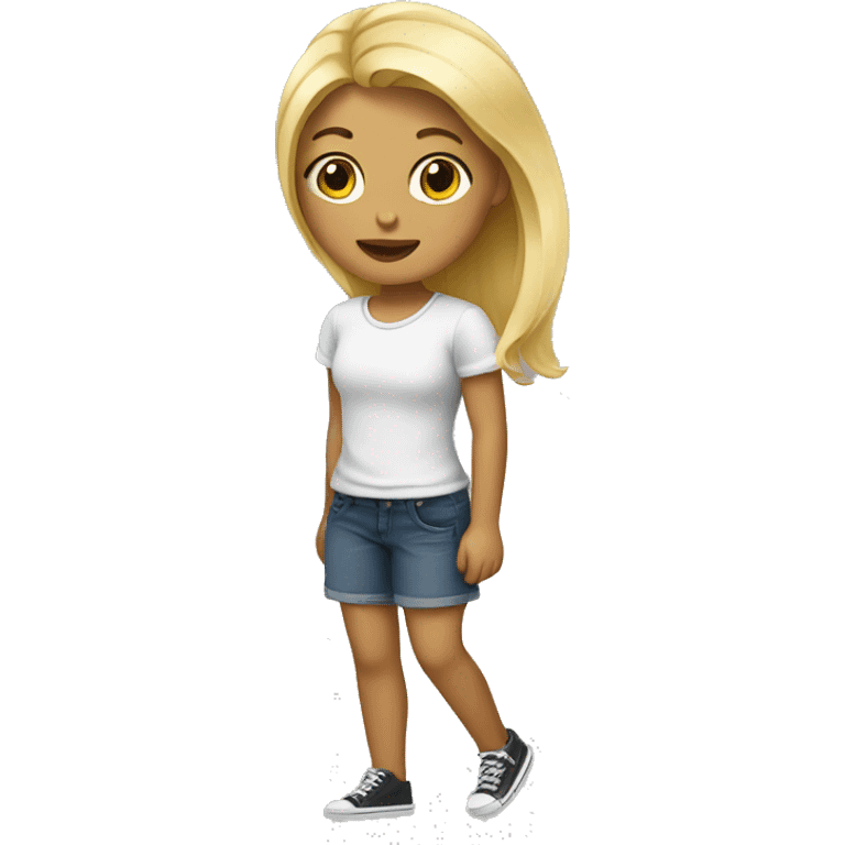 blonde girl with one leg emoji