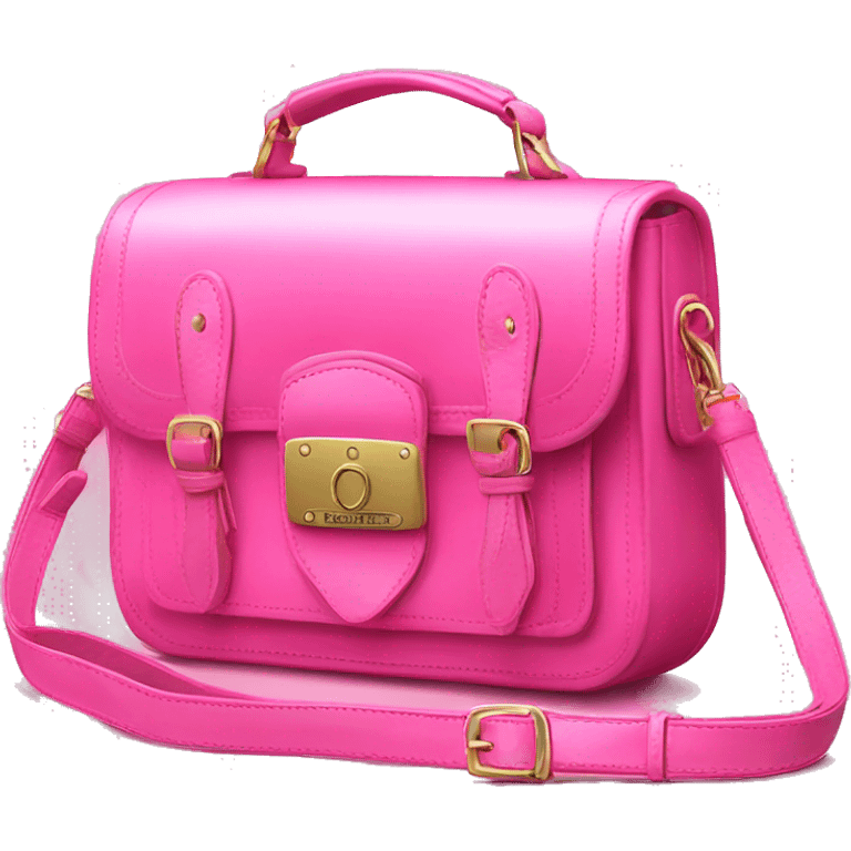 Realistic bubblegum pink designer satchel purse. emoji