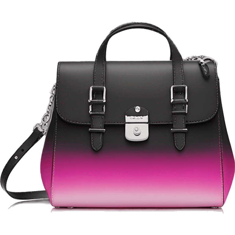 Realistic kate spade silver black and hot pink ombre satchel purse.  emoji