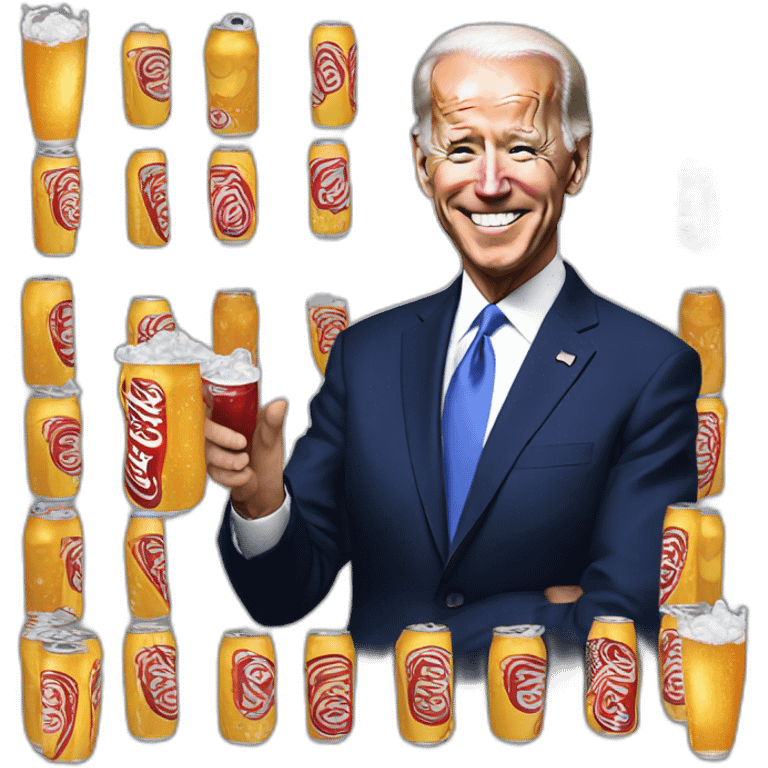 President biden with soda emoji