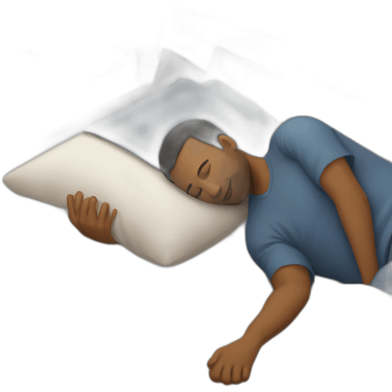 man sleeping on bed emoji