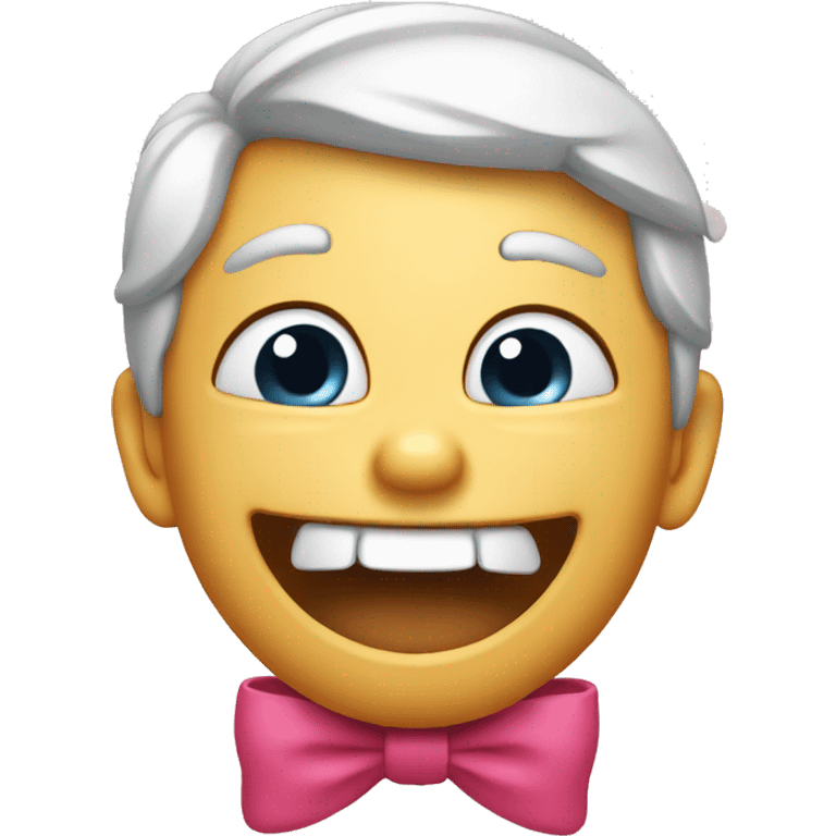 Laughing face wearing a bow emoji