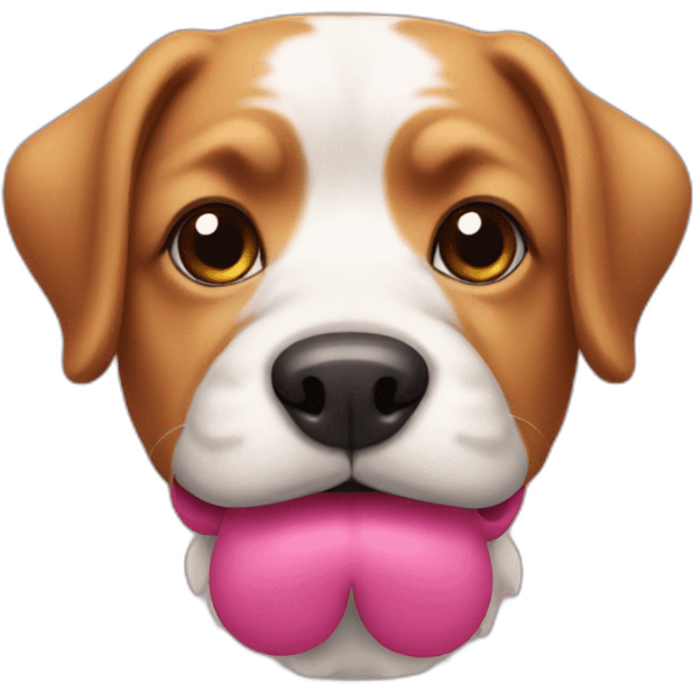 dog with pink mustache emoji