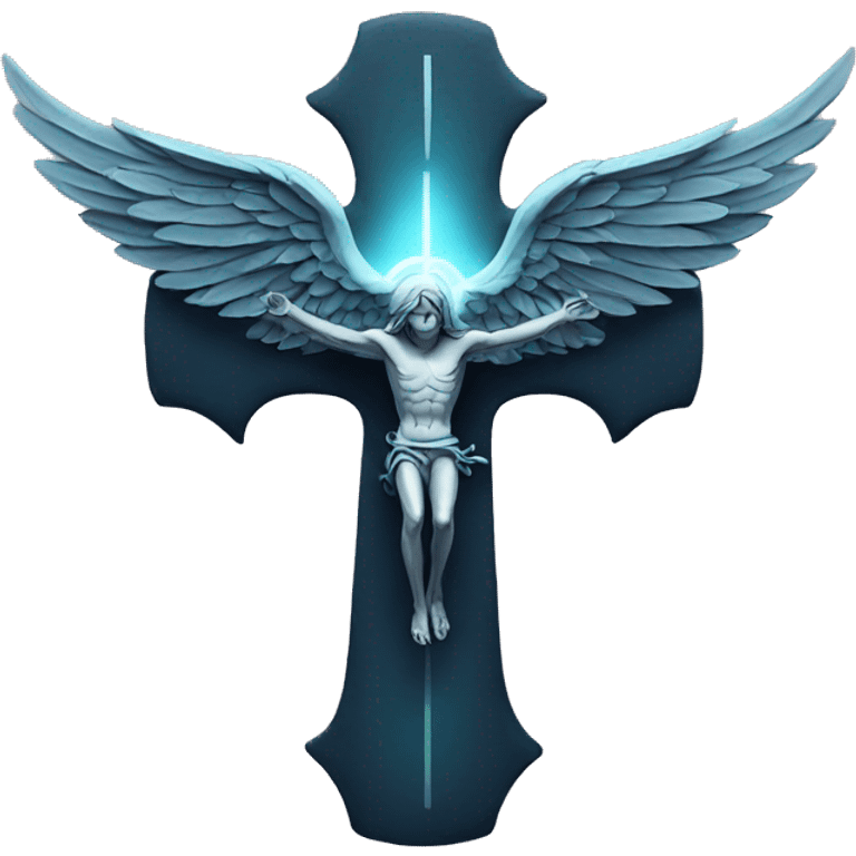 cross with wings behind emoji