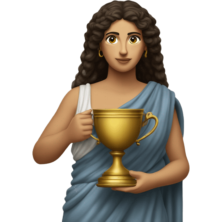 Greek Sappho holds the winner's cup in her hand emoji