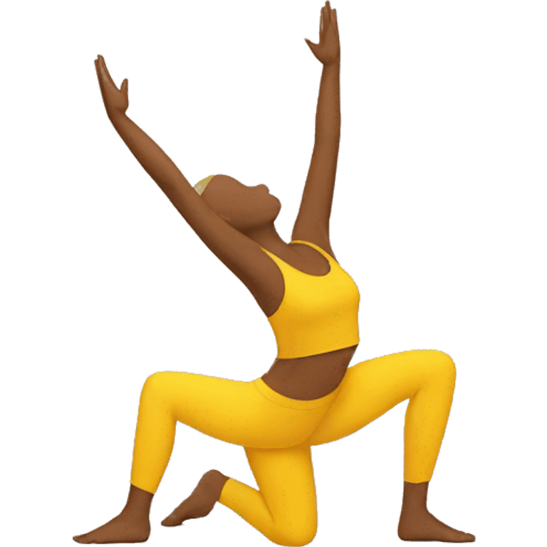 yellow person doing yoga emoji