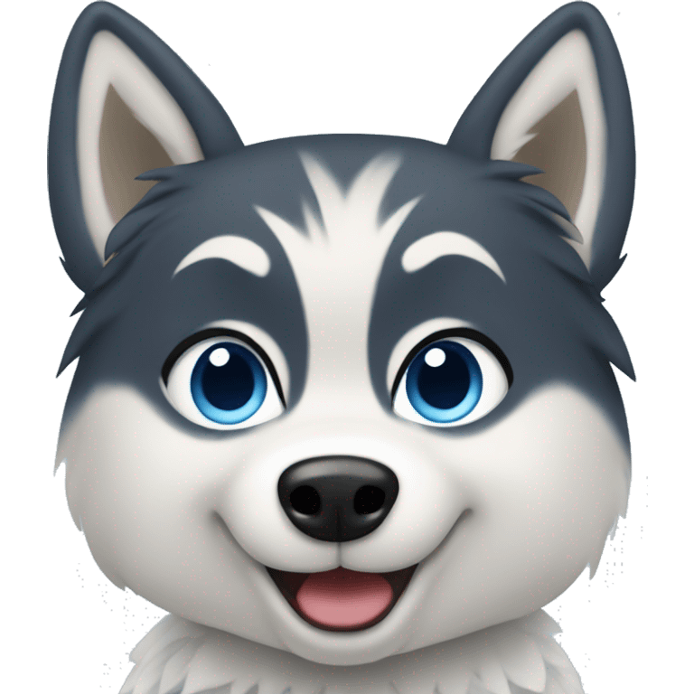 Husky dog with blue eyes and a tutu skirt  emoji