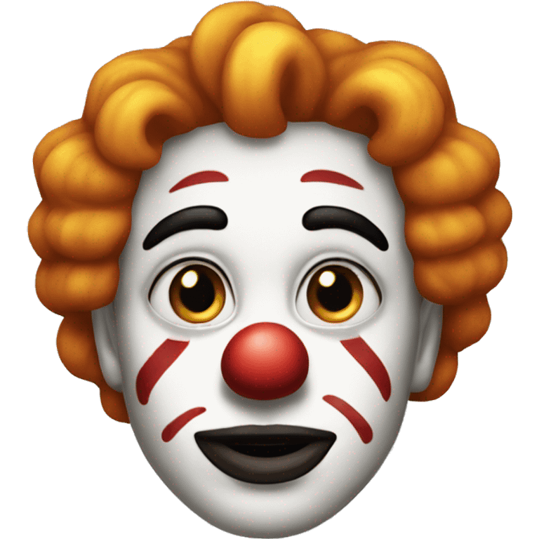 A normal emoji make up himself to a clown emoji