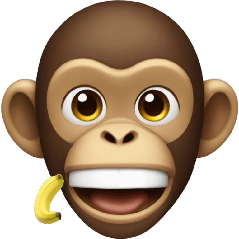 Monkey with a banana in mouth emoji