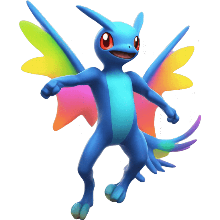 Colorful Neon Colors Flying Fakémon-Pokémon-Creature Full Body emoji