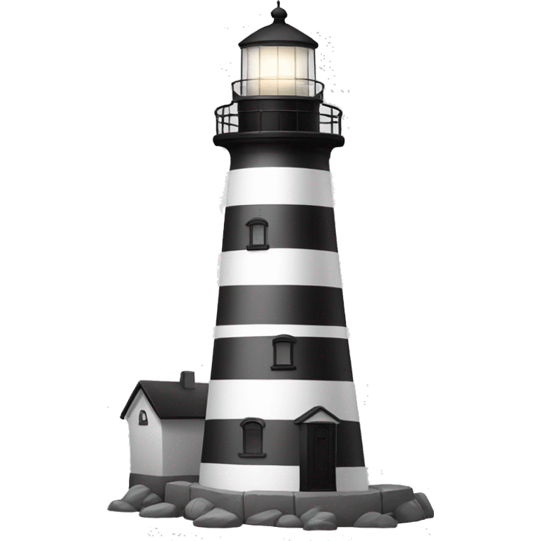 Black and white lighthouse emoji