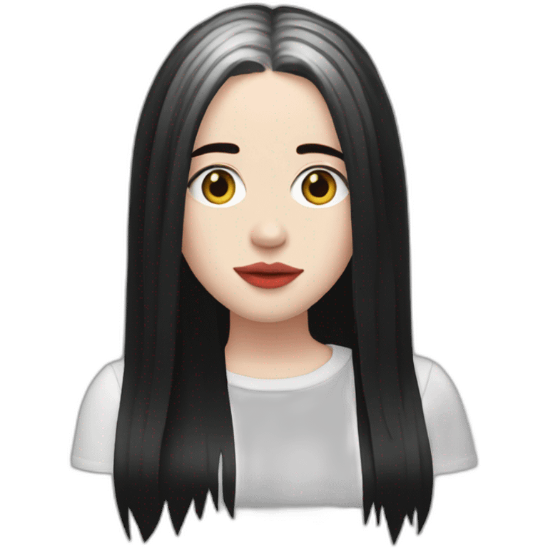 Billie Eilish red n black hair emoji