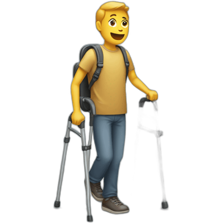 man with crutches emoji