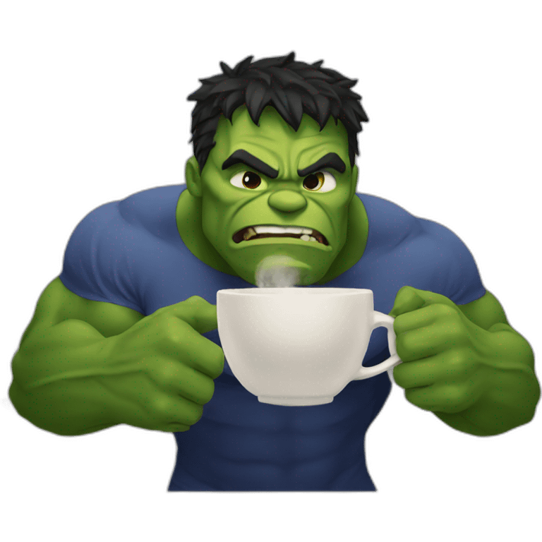 The hulk sipping coffee emoji