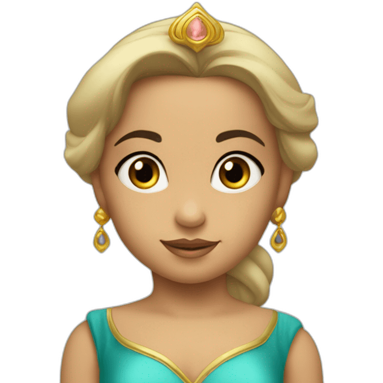 caucasian toddler face dressed as princess jasmine of alladin emoji