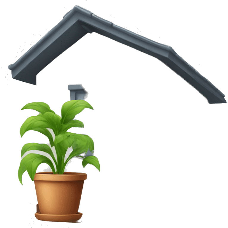 potted plant under the house roof emoji