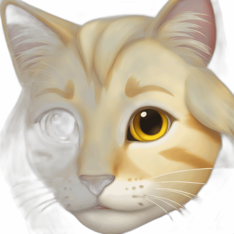 Blond cat with mane emoji