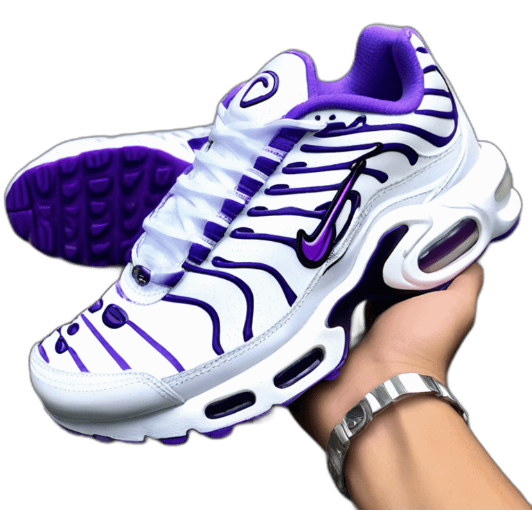 nike air max tn plus white and purple emoji