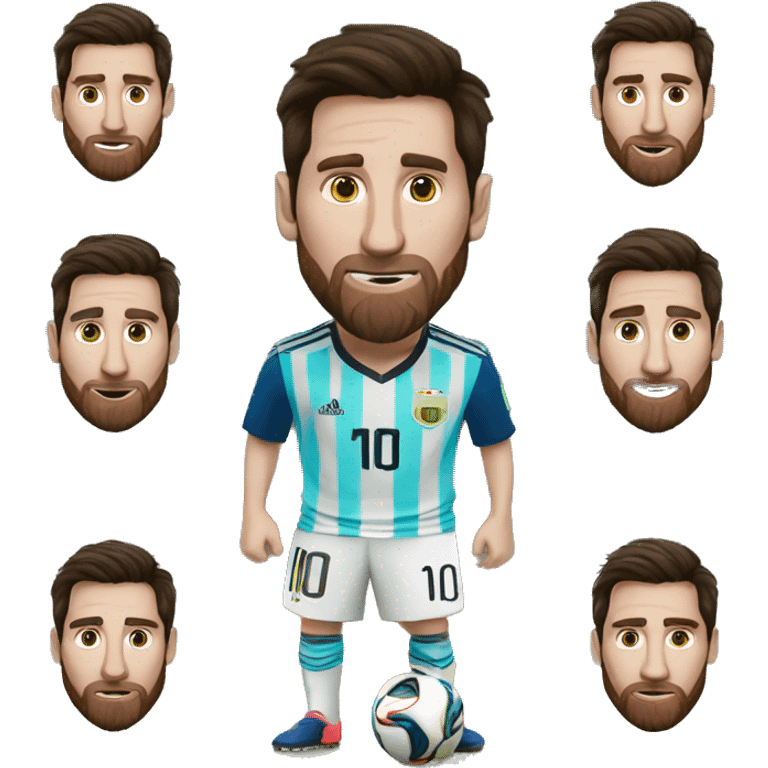 Messi levantando la copa  del mundo sin barba emoji