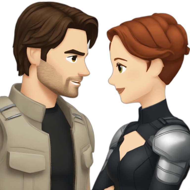 Bucky Barnes with Natasha Romanoff emoji