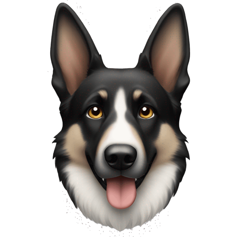 White and black German shepherd dog emoji