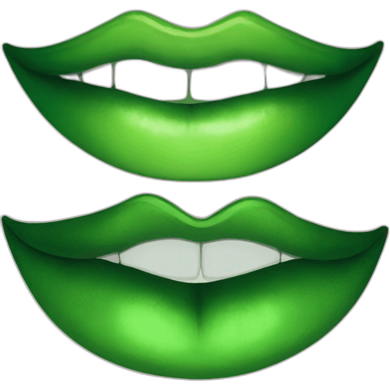 Green lips emoji