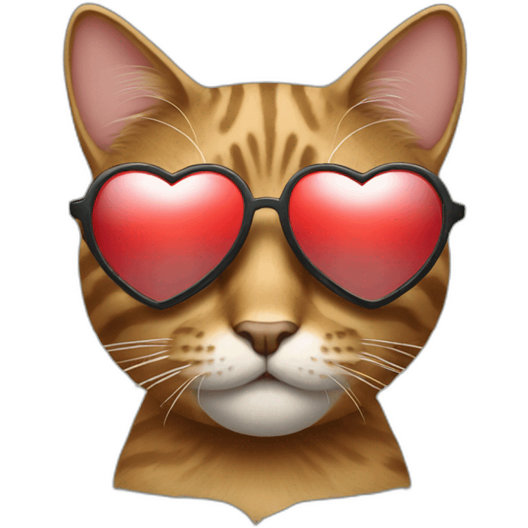 cool cat with heart shades emoji