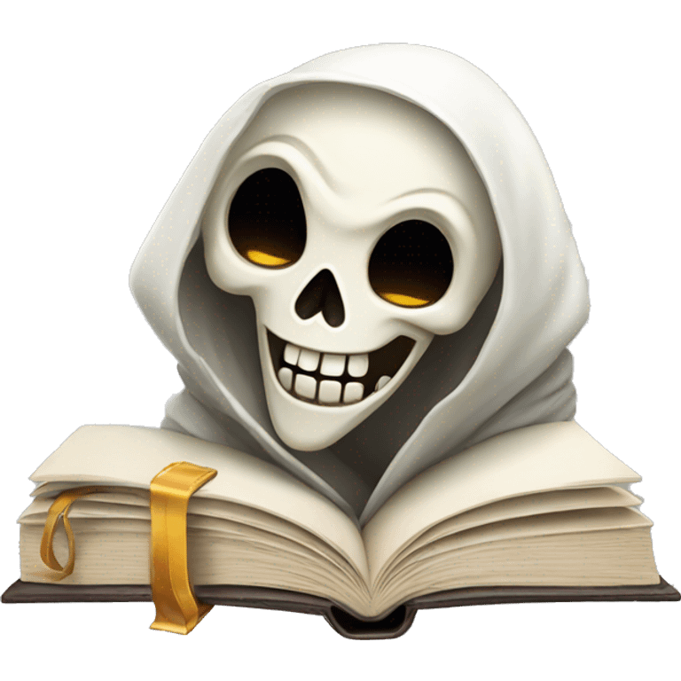 happy reaper face with book emoji