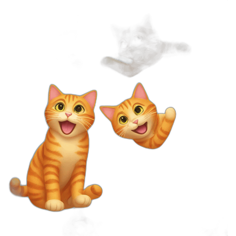 orange cat saying hi emoji