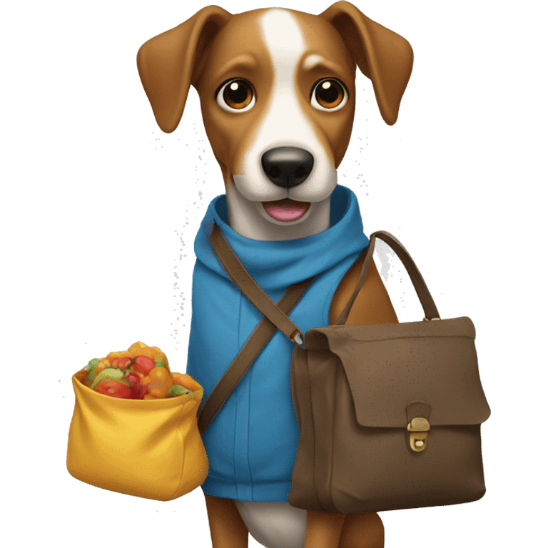 dog holding a bag emoji