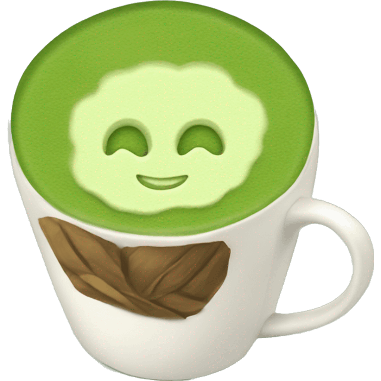 Cozy cup of matcha latte emoji