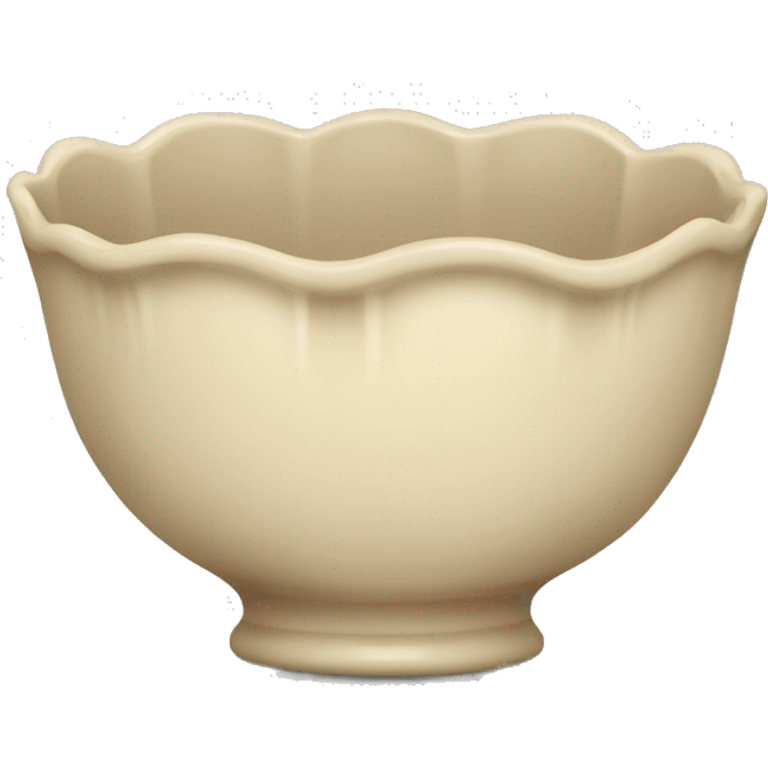 Beige scalloped bowl emoji