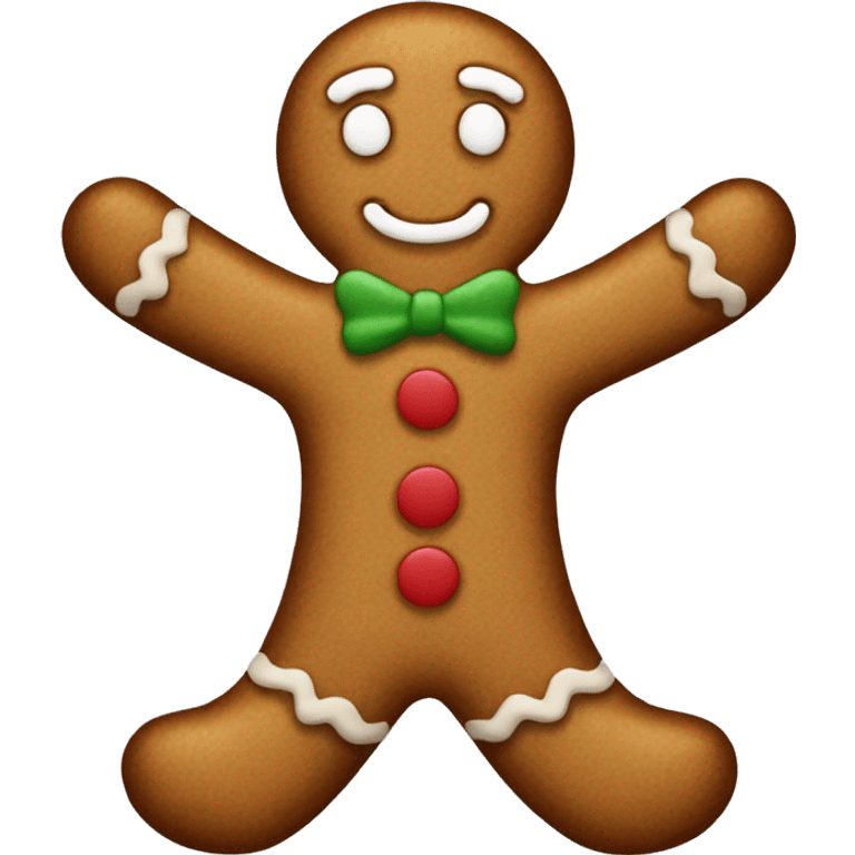 simple, neutral, gingerbread man emoji