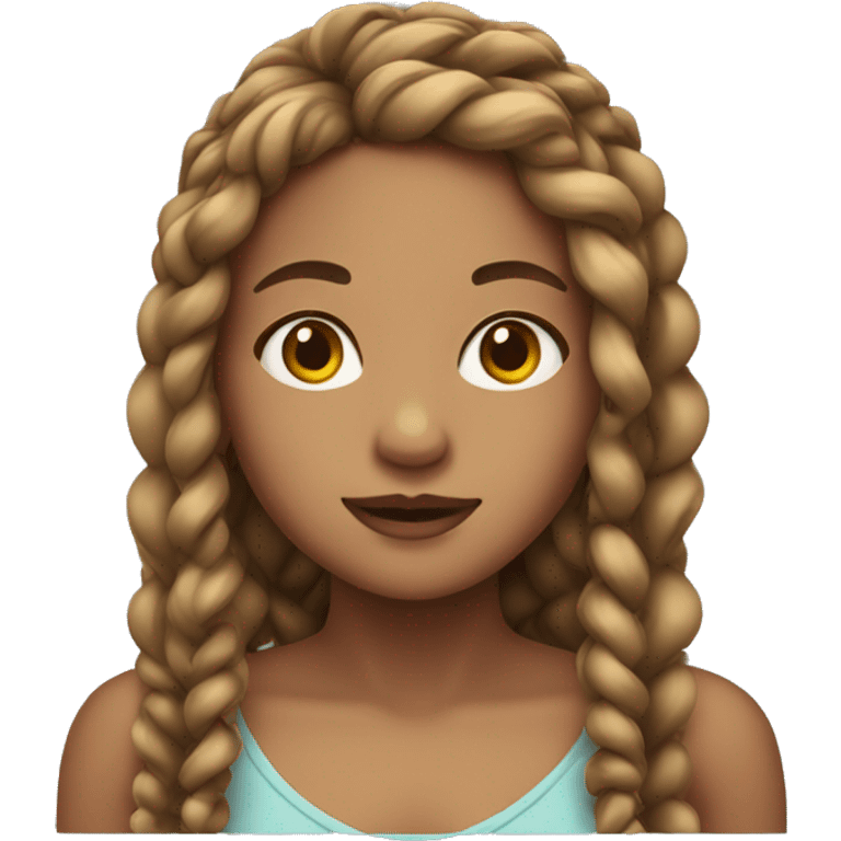 girl with long braids with curls emoji