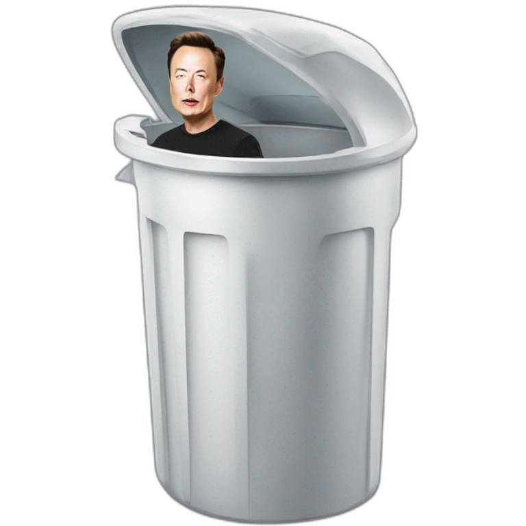 elon musk in trashcan emoji