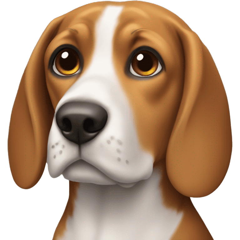 Beagle with all brown face emoji