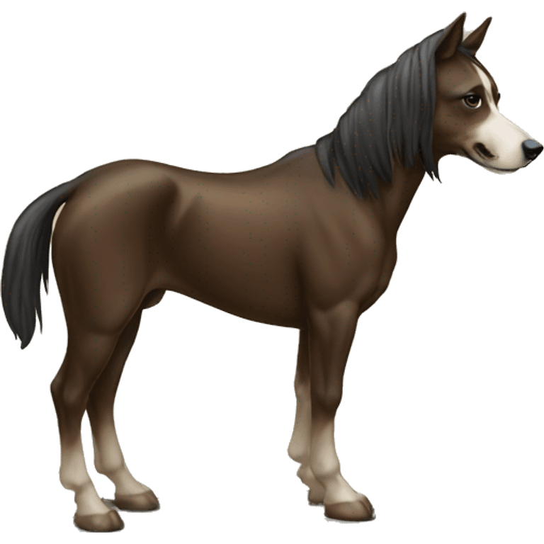 Dog standing on top of a horse emoji