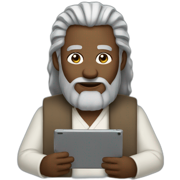 Moses holding two iPads emoji