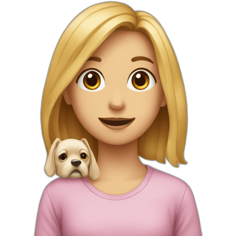 un chien sur une fille emoji