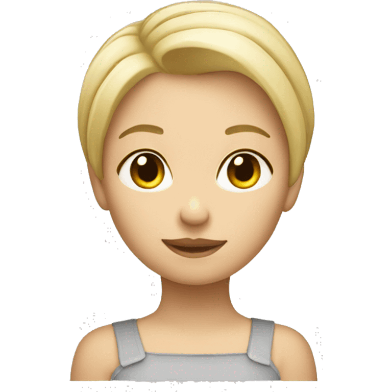 blond short hair girl with bagette emoji