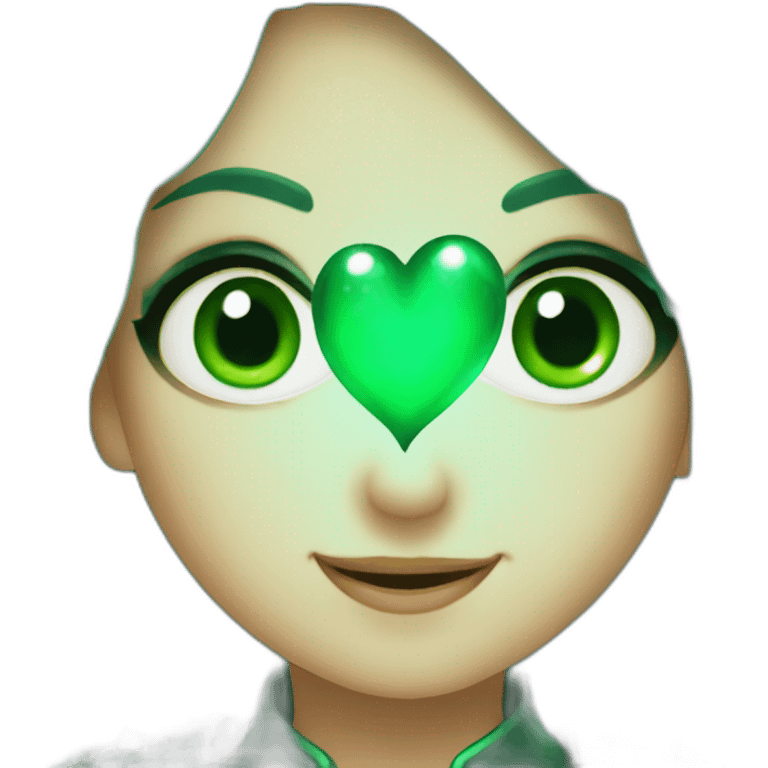 magic sparkling dark green heart emoji