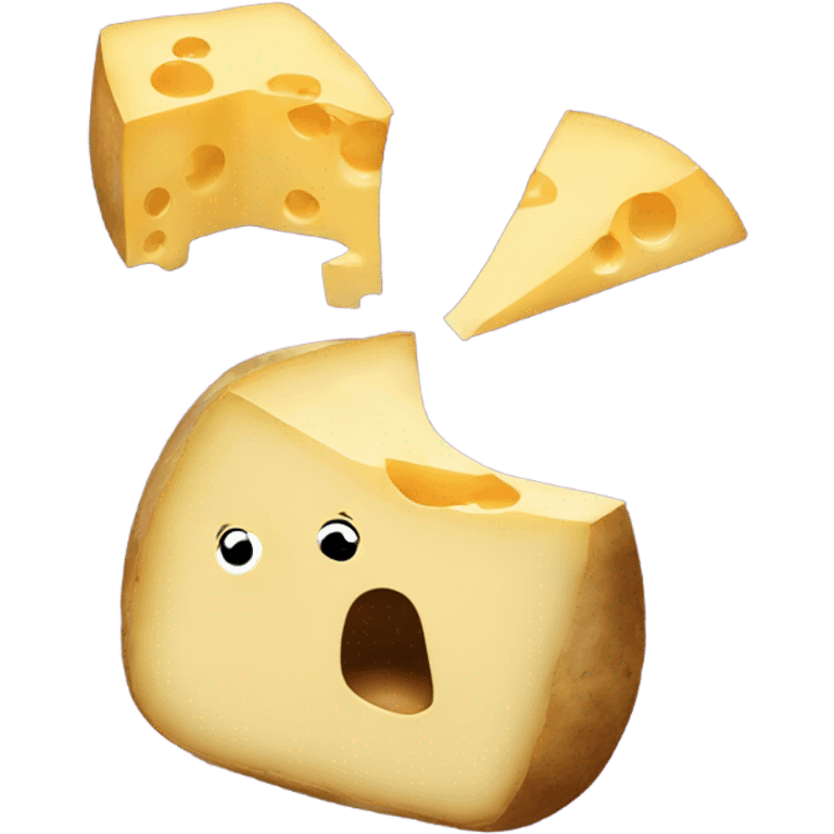 Potato kissing a piece of cheese emoji