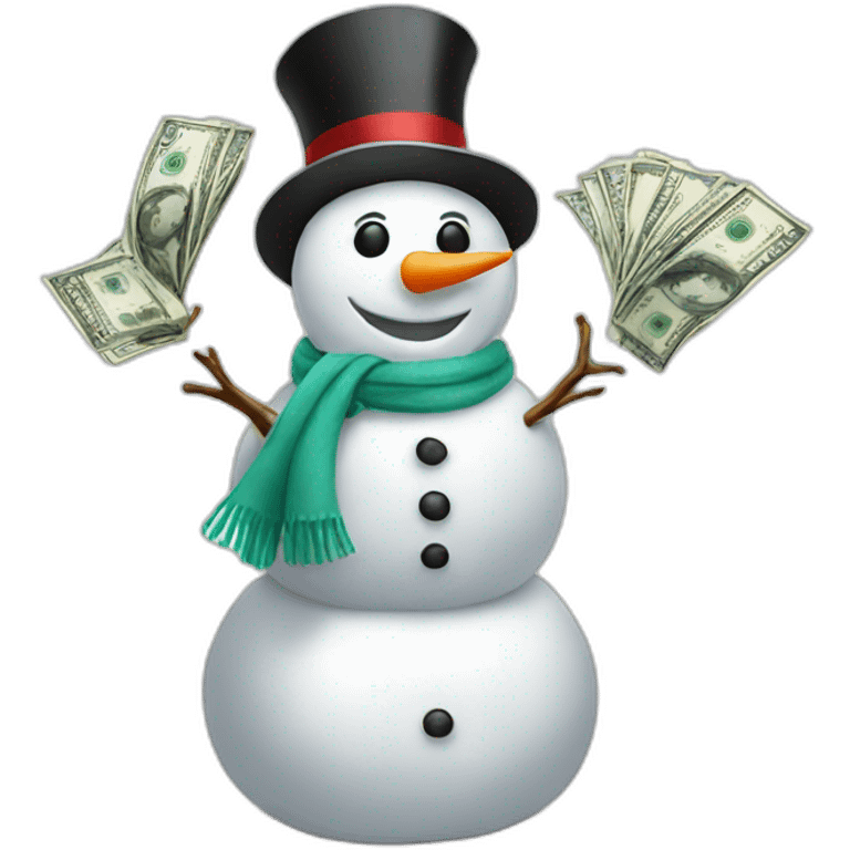 snowman with money emoji