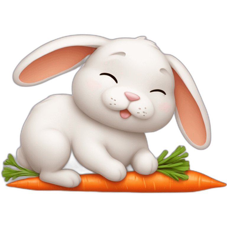 Tired bunny with carrot pijama’s emoji