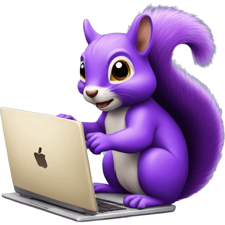 purple squirrel with a laptop and written WEB SQUAD emoji