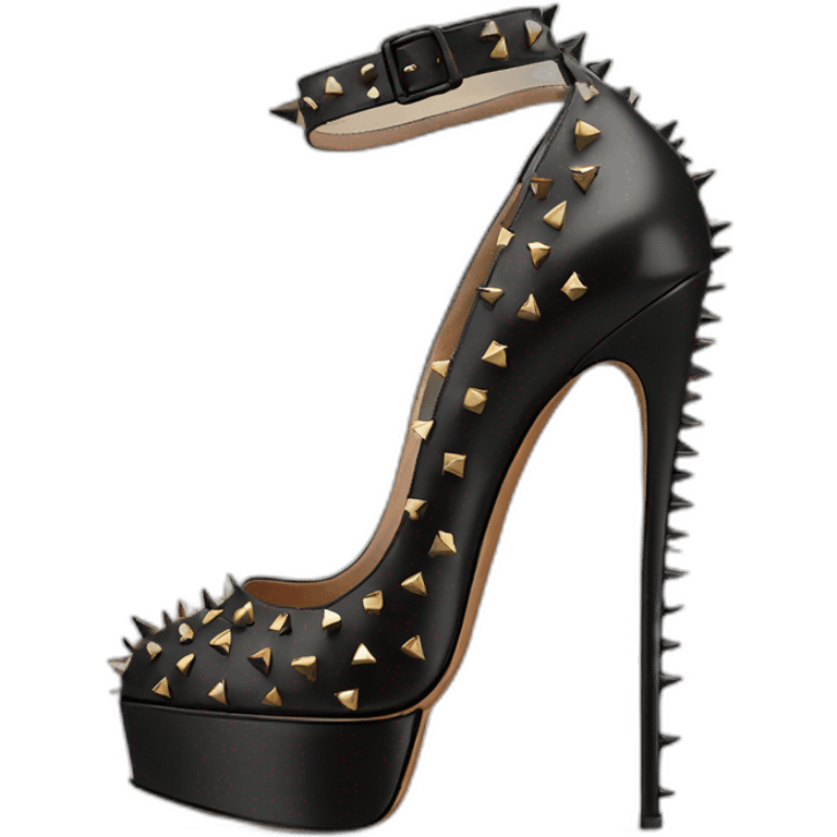 VALENTINO Tan-go PLATFORM PUMP black spikes emoji