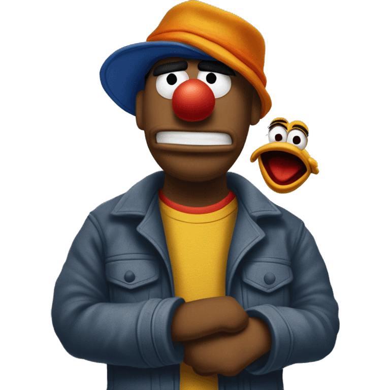 Thug-Life Gangster-style Hood-version of Grover:
Bert and Ernie:
The ultimate odd couple: Bert is serious and organized, while Ernie is playful and carefree. Together, their friendship shows that opposites can make the best of friends. emoji